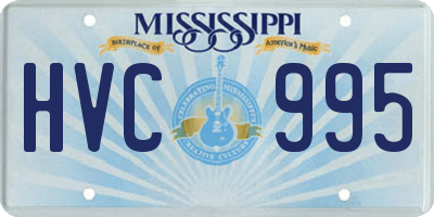 MS license plate HVC995