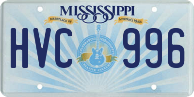 MS license plate HVC996