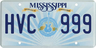 MS license plate HVC999