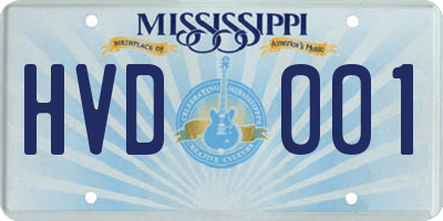 MS license plate HVD001