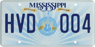 MS license plate HVD004