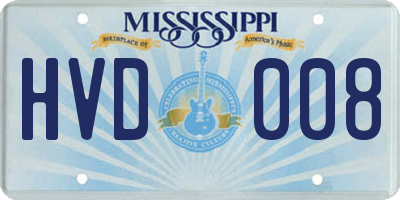 MS license plate HVD008
