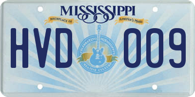 MS license plate HVD009