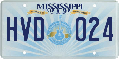 MS license plate HVD024