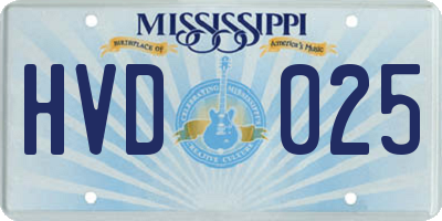 MS license plate HVD025
