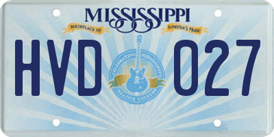 MS license plate HVD027