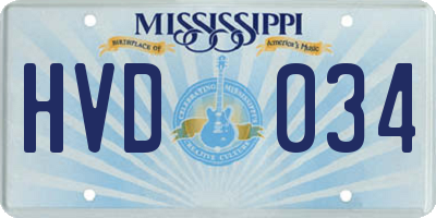 MS license plate HVD034