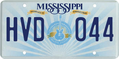 MS license plate HVD044