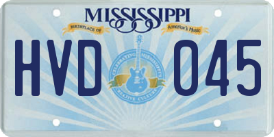 MS license plate HVD045