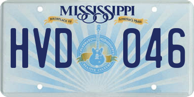MS license plate HVD046