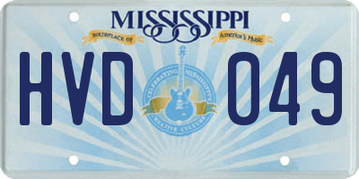 MS license plate HVD049
