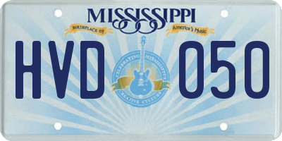 MS license plate HVD050