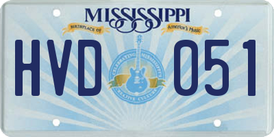 MS license plate HVD051