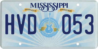 MS license plate HVD053