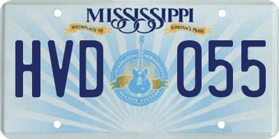 MS license plate HVD055