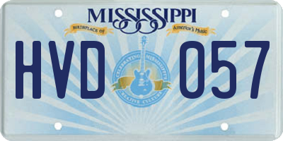 MS license plate HVD057