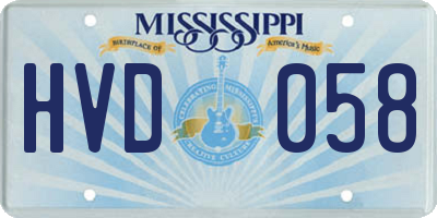 MS license plate HVD058