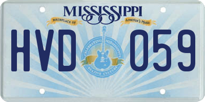 MS license plate HVD059
