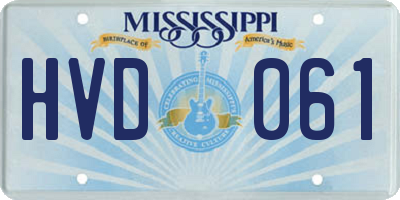 MS license plate HVD061