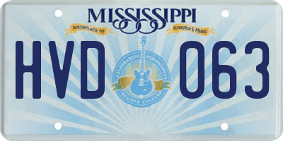 MS license plate HVD063
