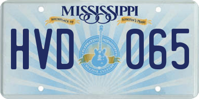 MS license plate HVD065