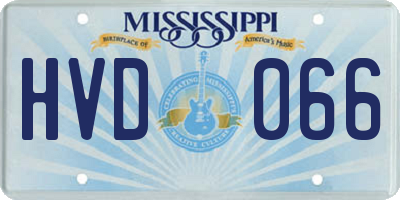 MS license plate HVD066