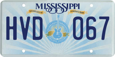 MS license plate HVD067