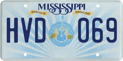 MS license plate HVD069