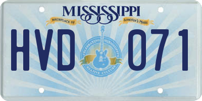 MS license plate HVD071