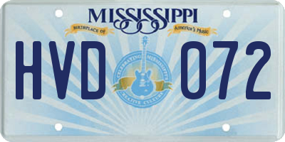 MS license plate HVD072