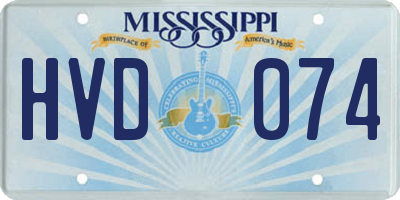 MS license plate HVD074