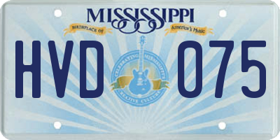 MS license plate HVD075