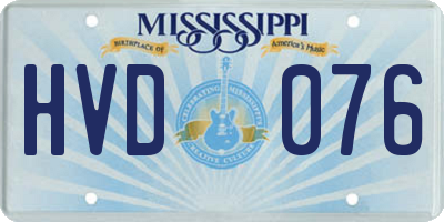 MS license plate HVD076