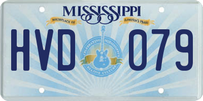 MS license plate HVD079