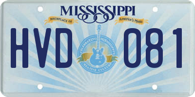 MS license plate HVD081