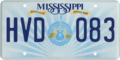 MS license plate HVD083