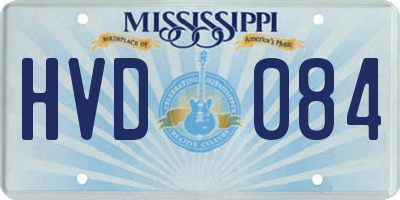MS license plate HVD084