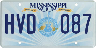 MS license plate HVD087