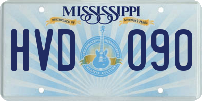 MS license plate HVD090