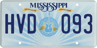MS license plate HVD093