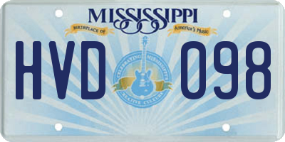 MS license plate HVD098