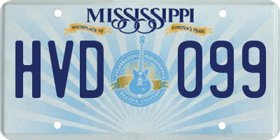 MS license plate HVD099