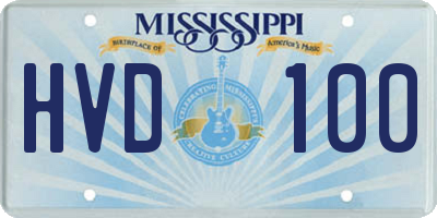 MS license plate HVD100