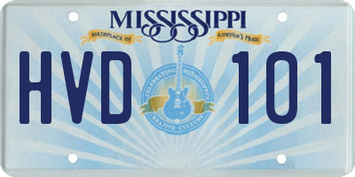 MS license plate HVD101