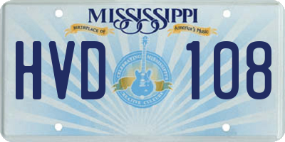 MS license plate HVD108