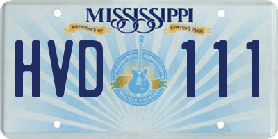 MS license plate HVD111
