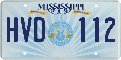 MS license plate HVD112