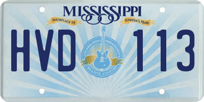 MS license plate HVD113