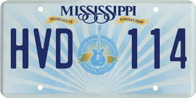 MS license plate HVD114