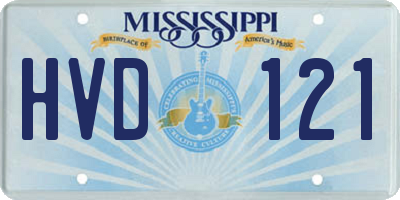 MS license plate HVD121